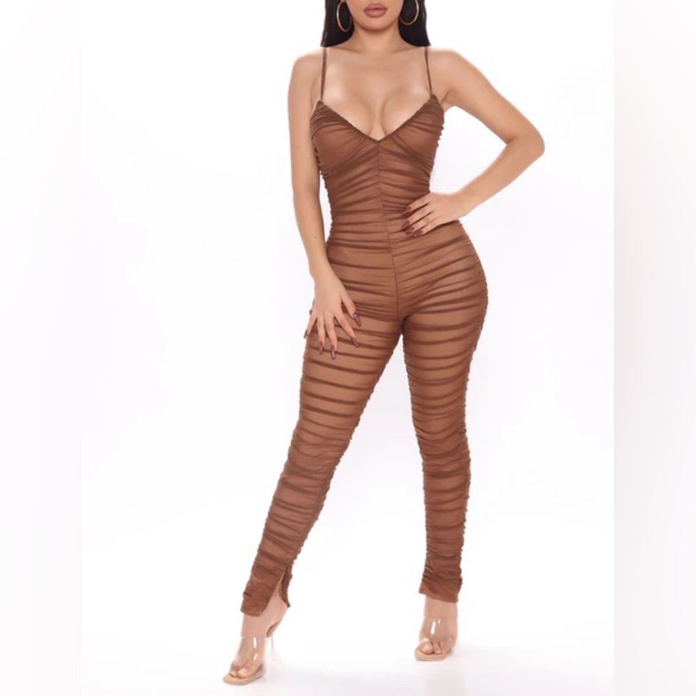 Fashion Nova Ruched And Ready For The Night Jumpsuit